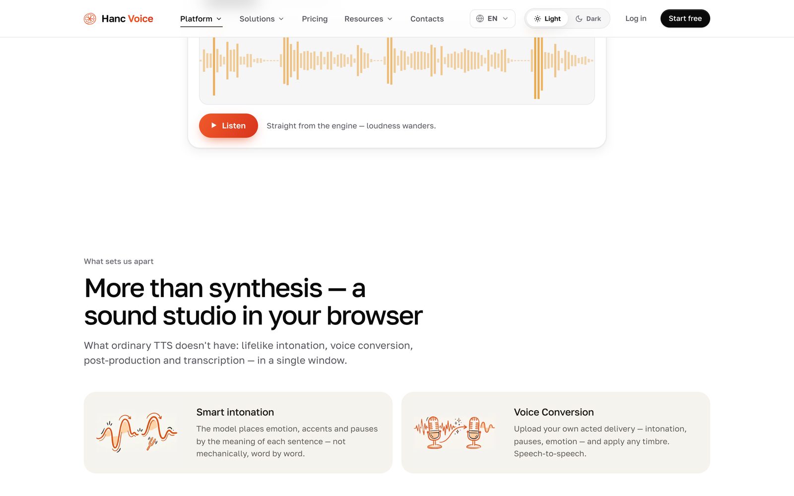 Hanc Voice: mehr als Synthese, ein Tonstudio im Browser
